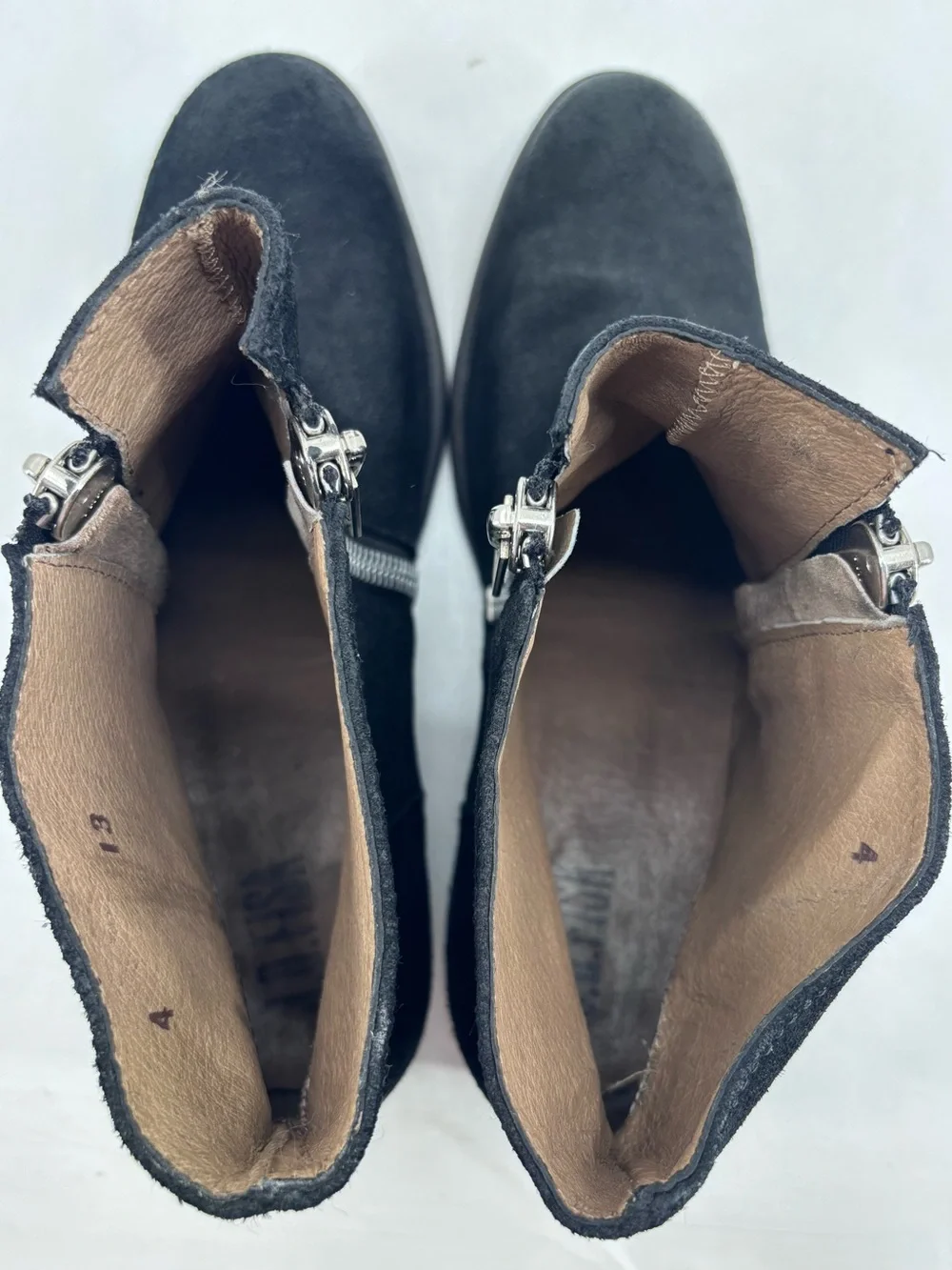 Dolce Vita J.D. Fisk Genuine Suede Leather Hipster Zippered Moto Ankle Boots